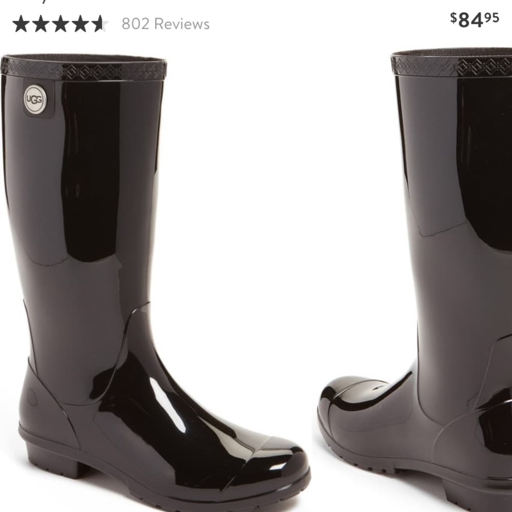 UGG black rain boots, worn a few times